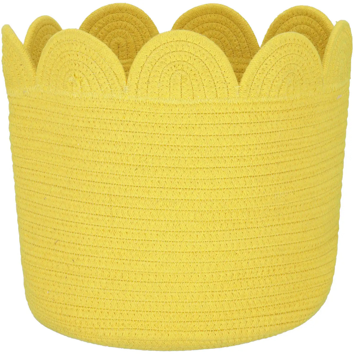 Blokker Kids - Opbergmand met bloemrand – Ø30 x 23cm - geel