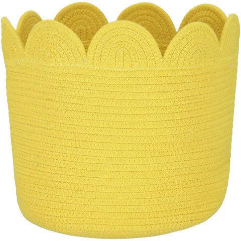 Blokker Kids - Opbergmand met bloemrand – Ø30 x 23cm - geel