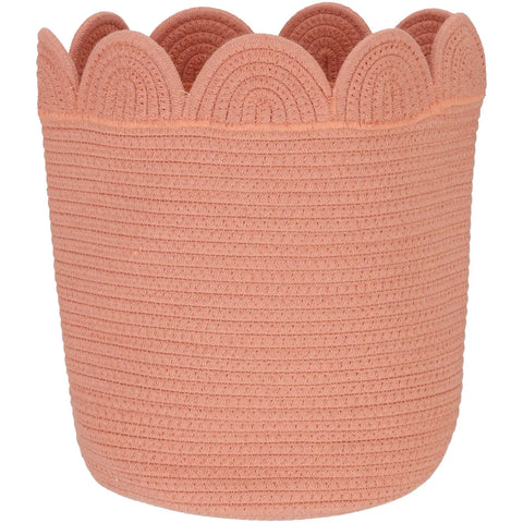 Blokker Kids - Opbergmand met bloemrand – Ø30 x 30cm - roze