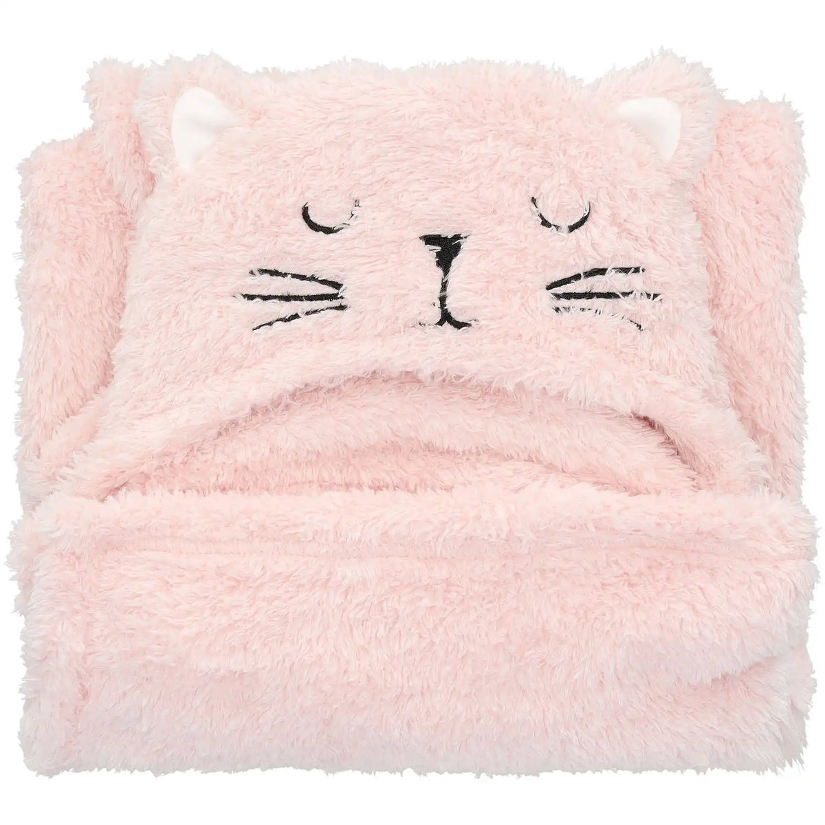 Blokker Kids - Children's cat-print throw - 90x90cm - pink