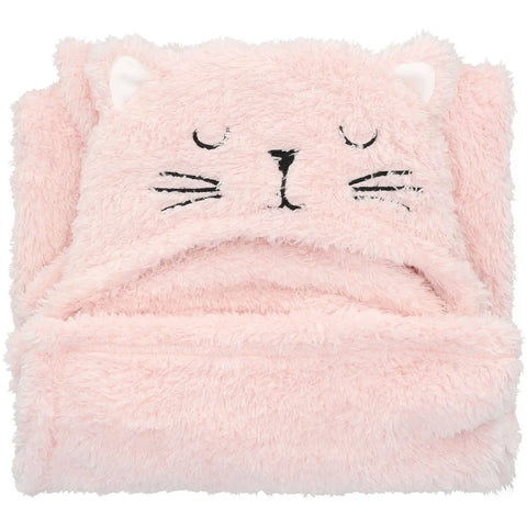 Blokker Kids - Kinderplaid poes - 90x90cm - roze
