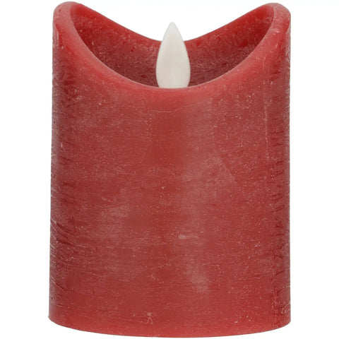 Blokker - Rustieke LED Kaars - 7,5x10 cm – rood
