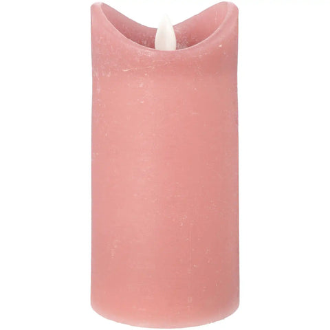 Blokker - Rustieke LED Kaars - 7,5x15 cm – roze