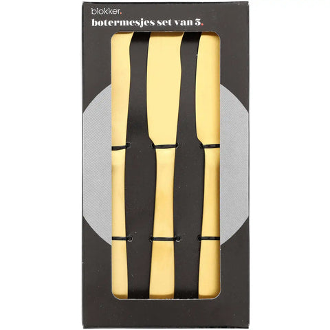 Blokker - Buttermesser - 3er-Set - goldfarben