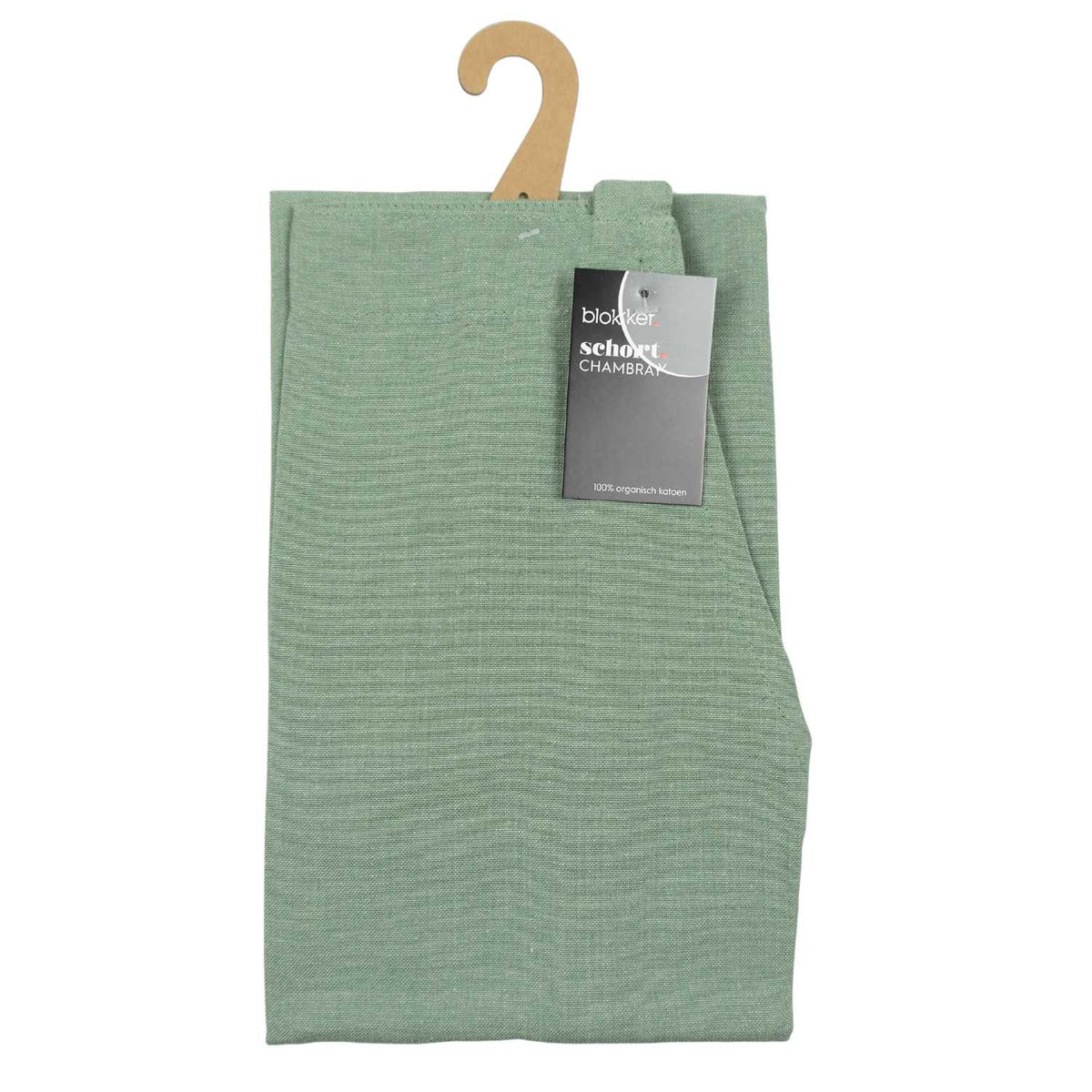 Blokker - Schort Chambray - 100% organisch katoen - groen