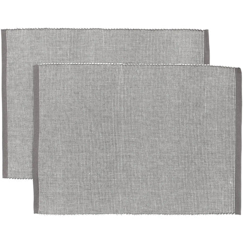 Blokker - Placemat Como - 30x45 cm - 2 stuks - Grijs