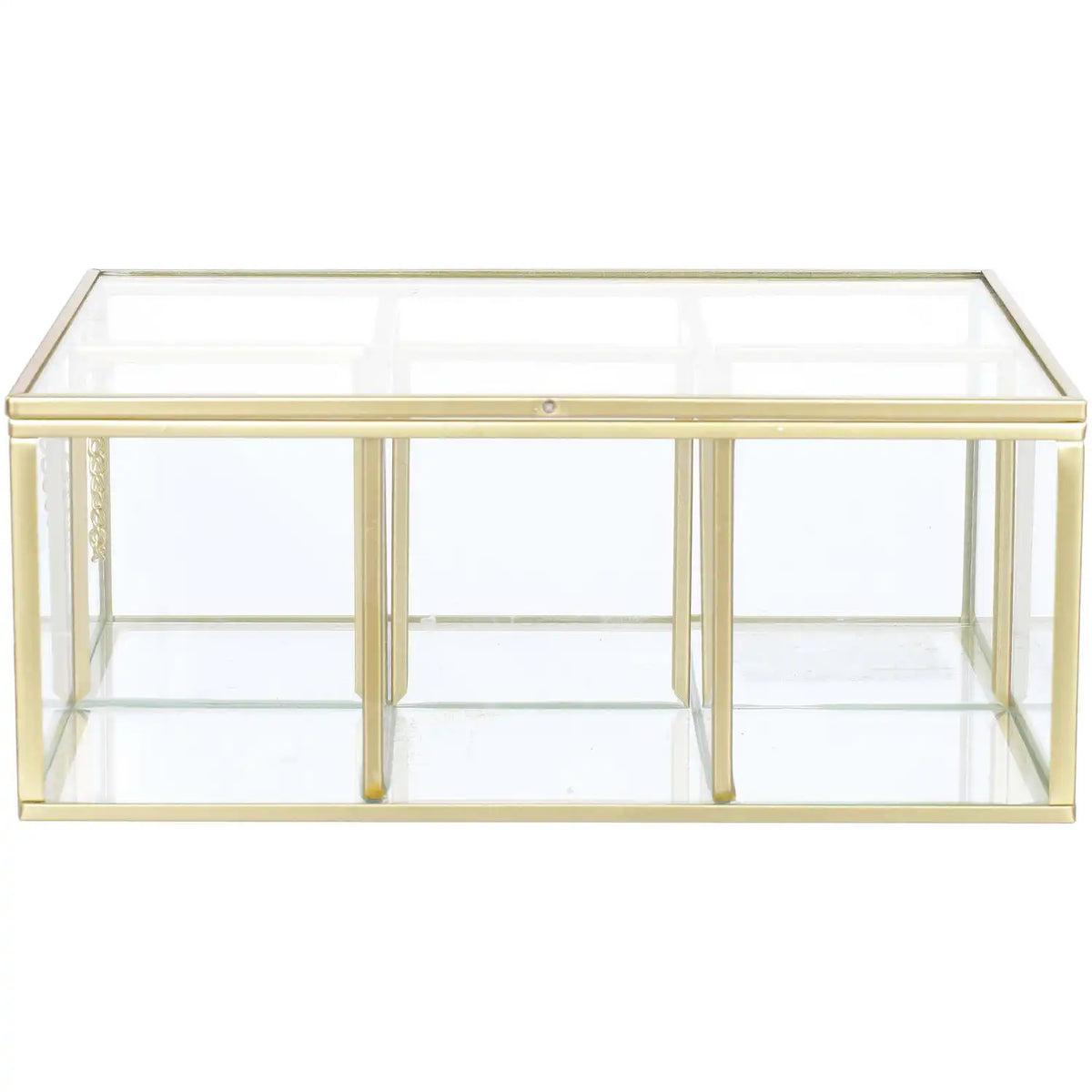 Blokker - Tea caddy - Metal / Glass - 22 x 16 x 9 cm - Gold