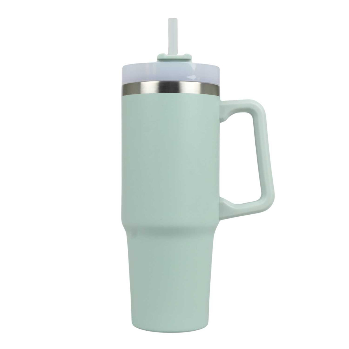 Blokker – Drinkbeker – 900ml – groenblauw – RVS – Incl. Rietje