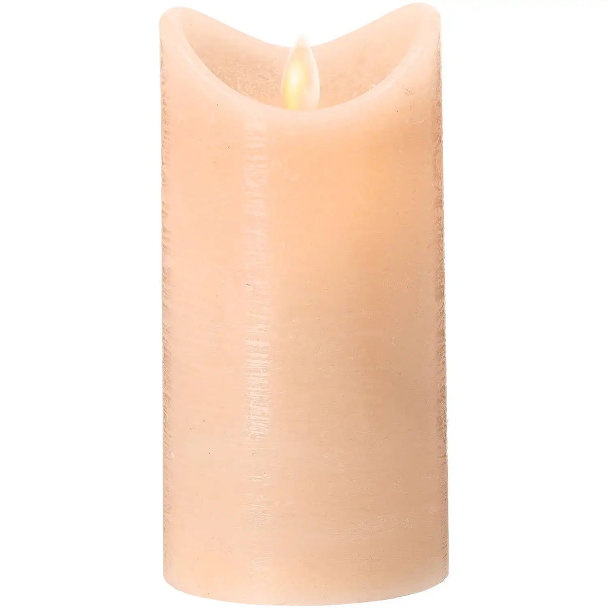 Blokker Rustieke LED Kaars - 7,5x15 cm - Beige