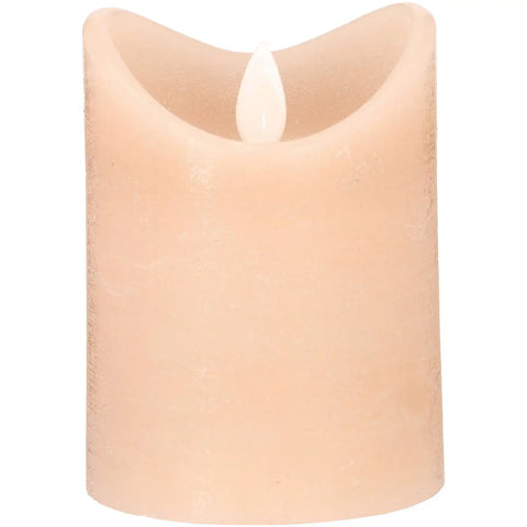 Blokker - Rustic LED Candle - 7,5 x 10 cm - Beige