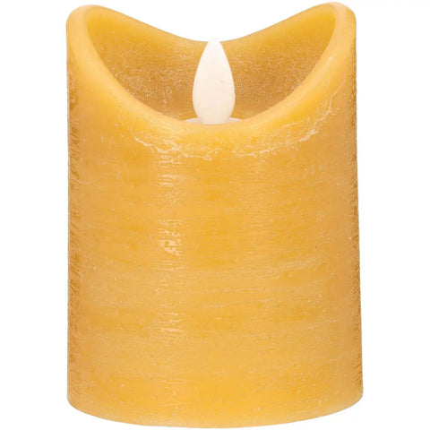 Blokker - Rustic LED Candle - 7,5 x 10 cm - Ochre