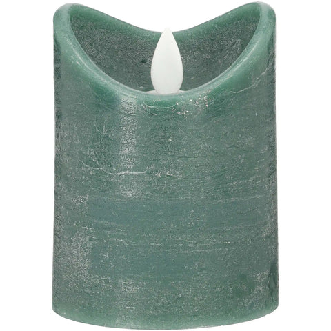 Blokker - Rustic LED Candle - 7,5x10 cm - Dark green