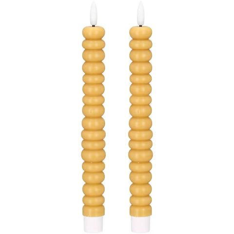 Blokker LED Twisted Dinner Candle - 2 pieces - Ochre