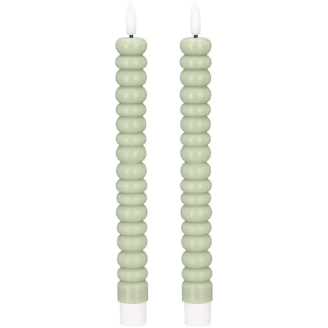 Blokker LED Twisted Dinner Candle - 2-pack - Light Green