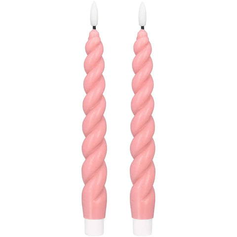 Blokker LED Swirl Dinner Candle - 2,8x25 cm - Pink
