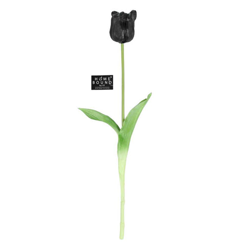 HomeBound by Kolony - Kunstbloem tulp - 44cm - zwart