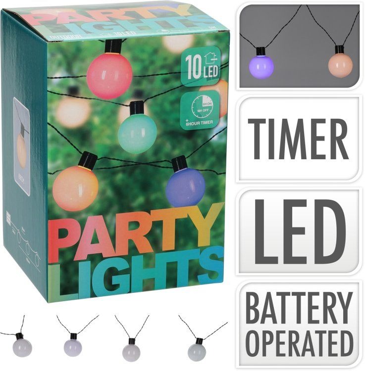Party Lights - 10LED + timer, 450cm