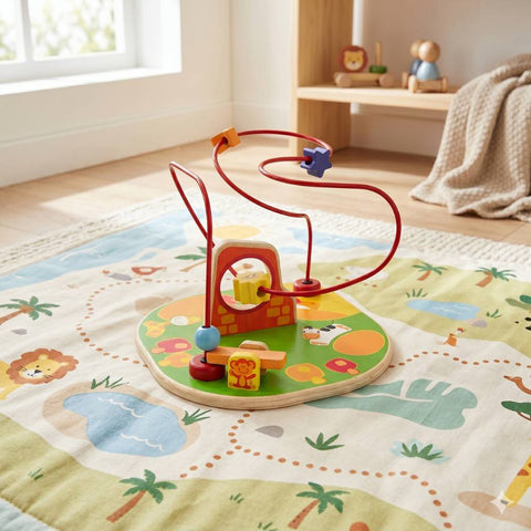 Wonderworld - Wooden Bead Track Safari - 26x26x23cm