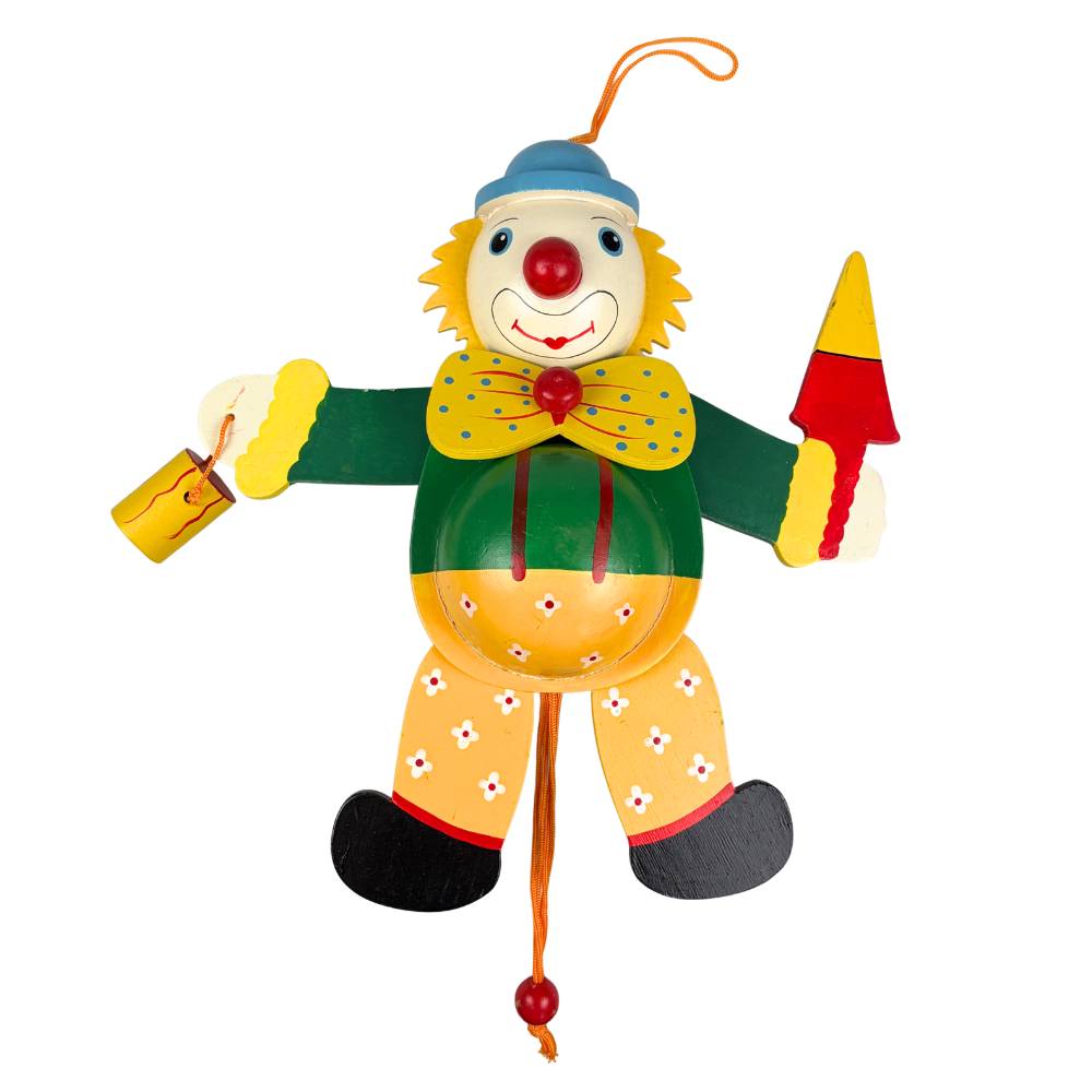 Playwood - Jumping-Jack-Clown aus Holz - in der Verpackung - 50cm