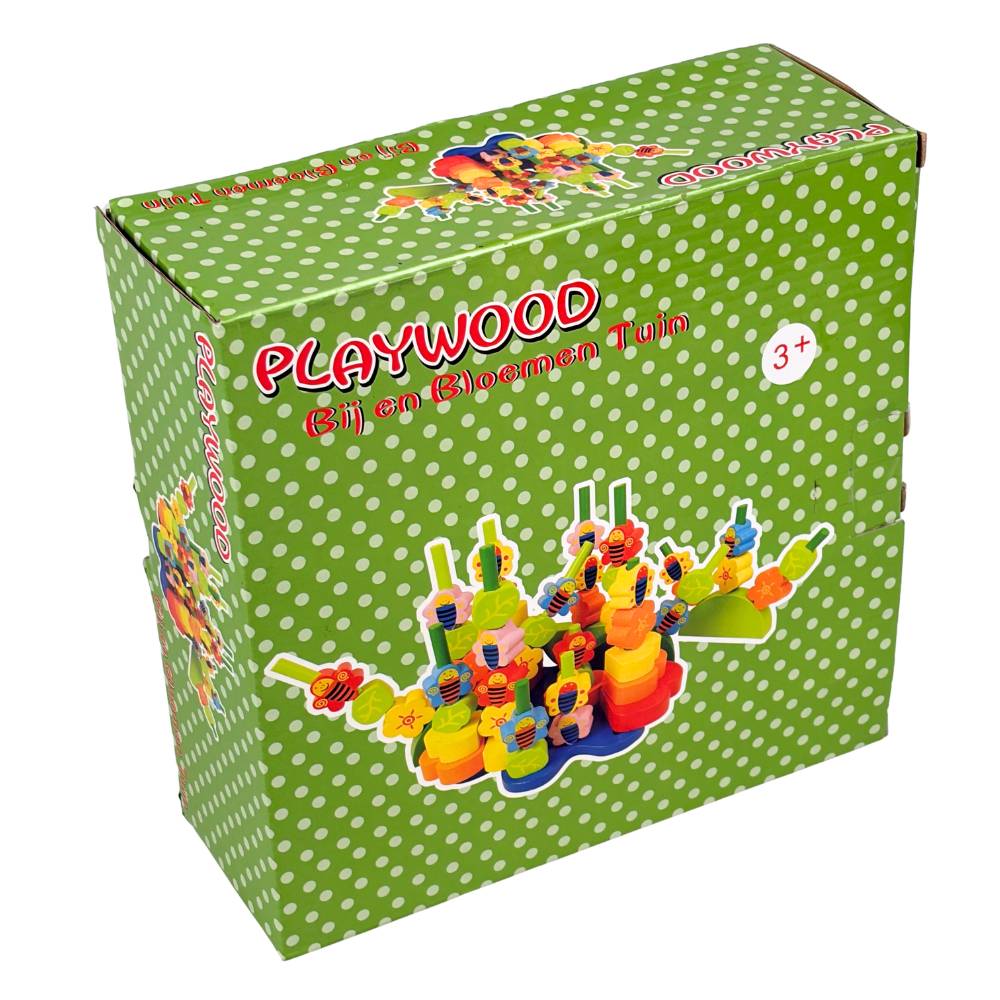 Playwood - Wooden Bee and Flower Garden - 78 pieces
