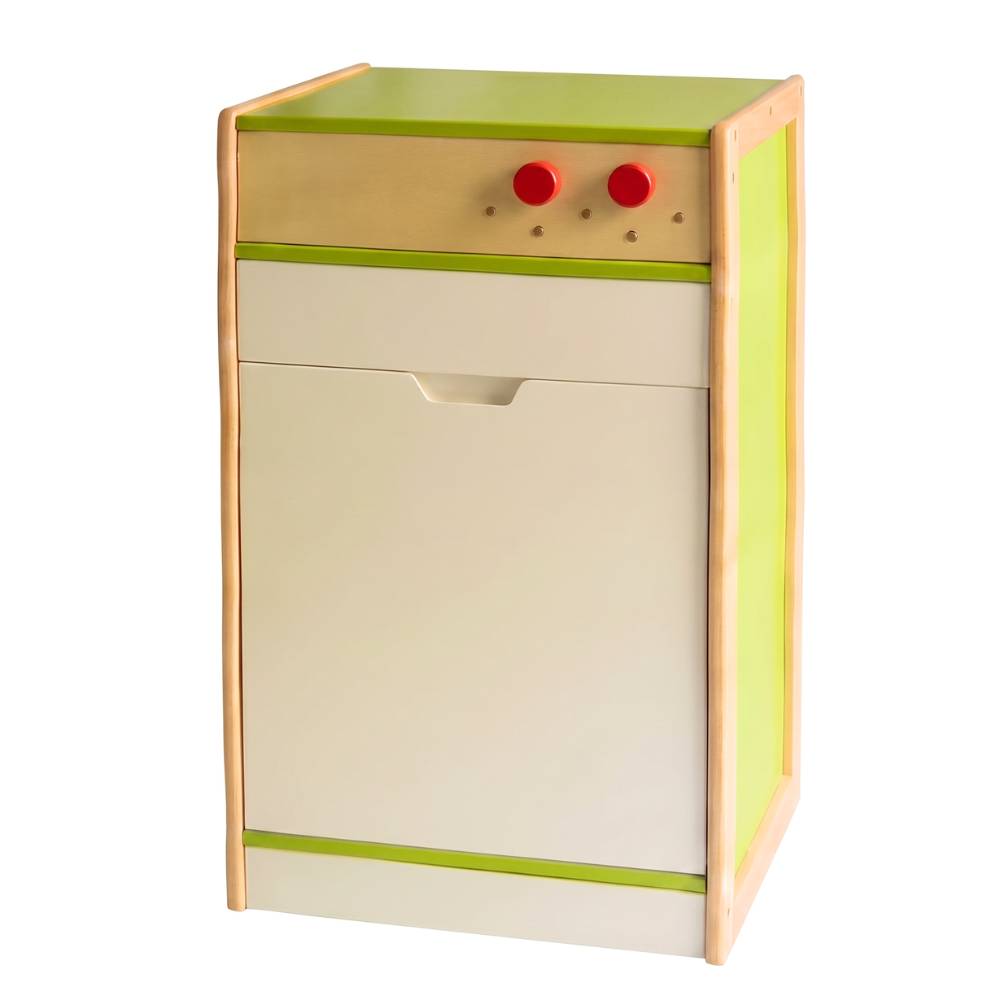 Playwood - Geschirrspüler aus Holz - 35cm x 35cm x 65cm (L x B x H) - grün/weiß