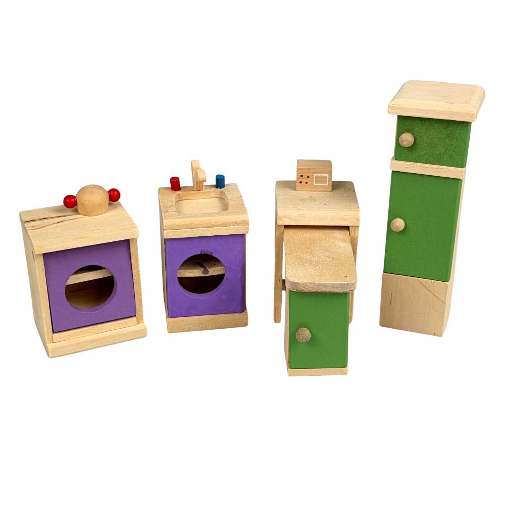Kingdom Toys - Wooden Doll’s House Kitchen Set (6 pieces)