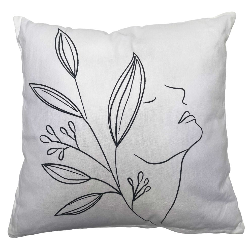 Quentin - Kussen met vulling wit met zwart 45x45cm