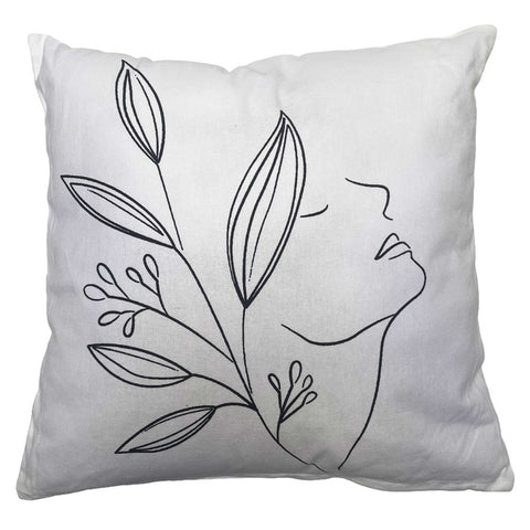 Quentin - Kussen met vulling wit met zwart 45x45cm