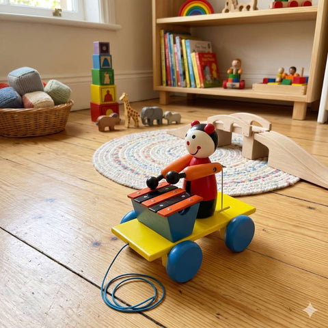 Playwood - Pull-along toy with xylophone - Ladybird - 19 x 11 x 18 cm (L x W x H)