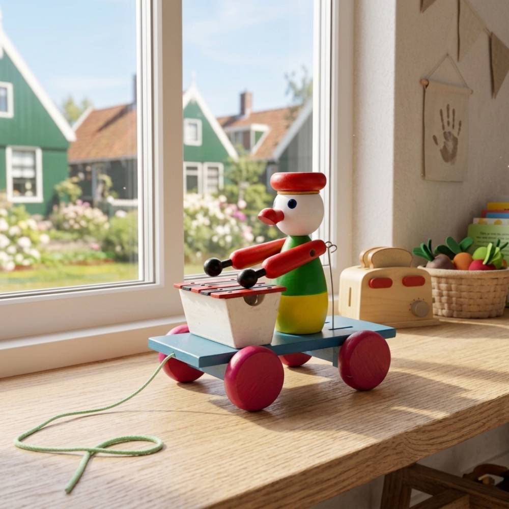 Playwood Ziehfigur mit Xylophon - Vogel - 19 x 11 x 18 cm (L x B x H)