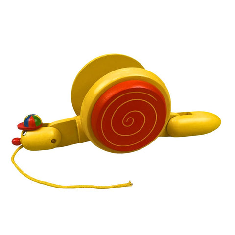 Playwood Meesleepbare Golvende Slak – Geel met Petje – 25 x 9 x 10 cm