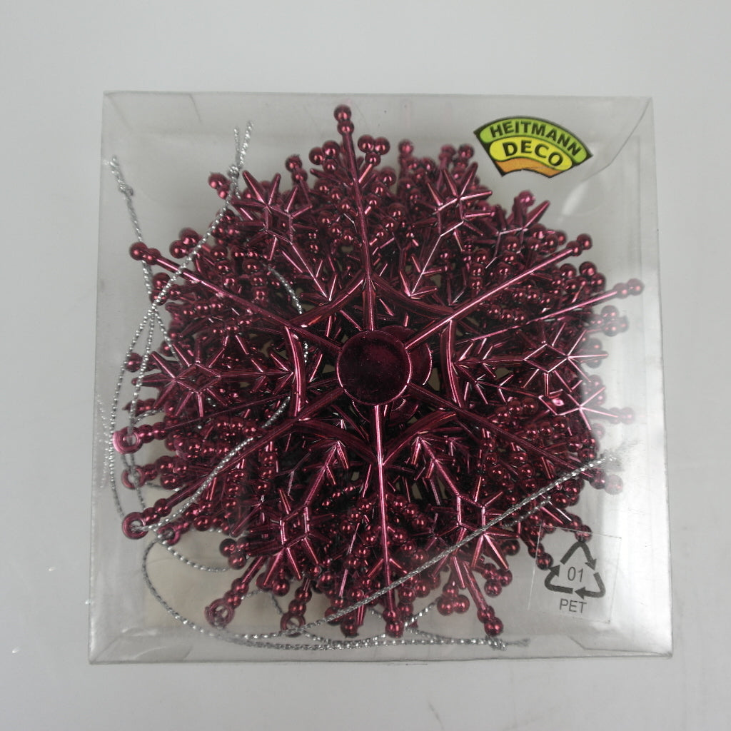 Decorative snowflakes - approx. 9.5 cm burgundy