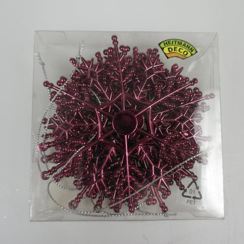 Decorative snowflakes - approx. 9.5 cm burgundy