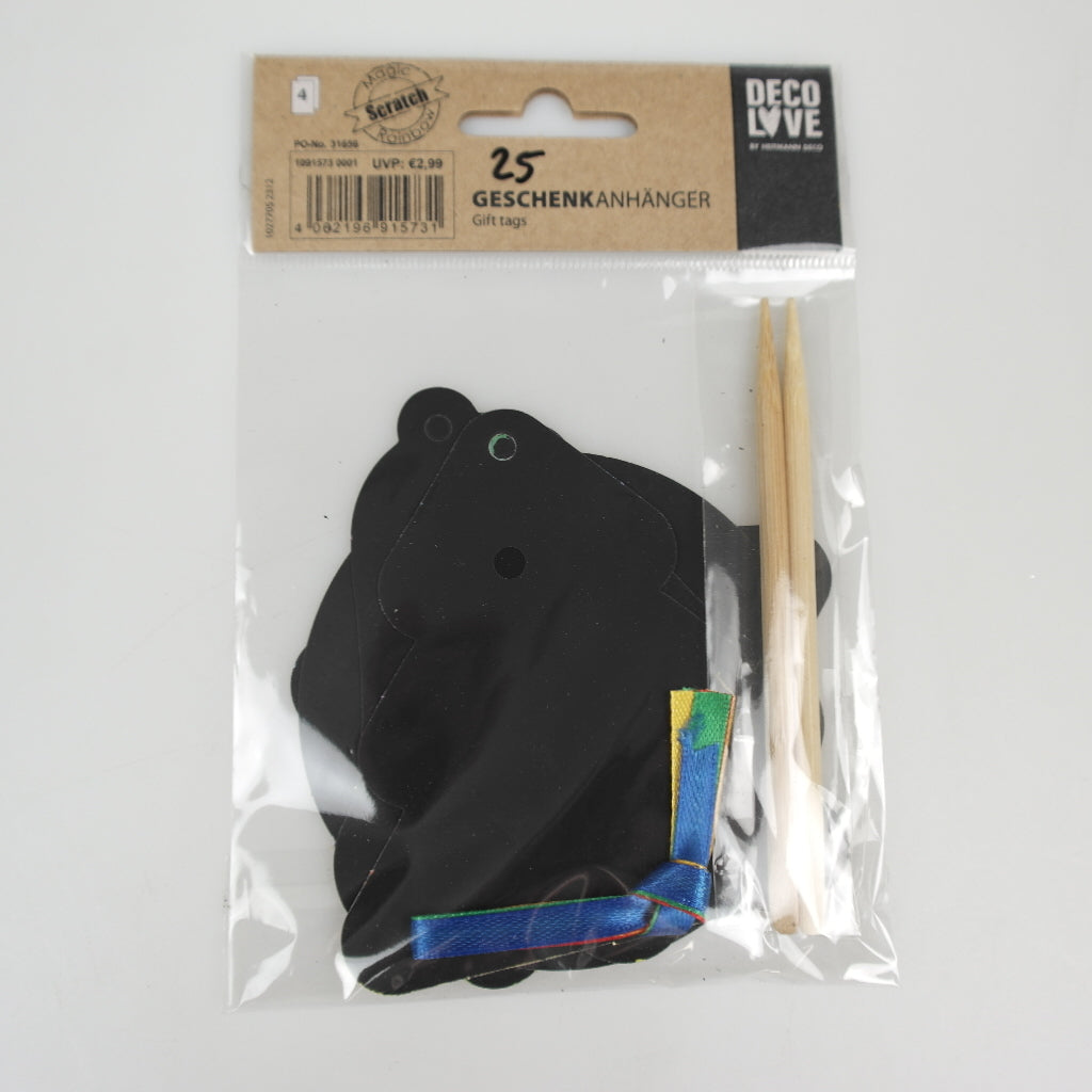 Gift tag scratch - approx. 12.7 x 17.8 cm - black