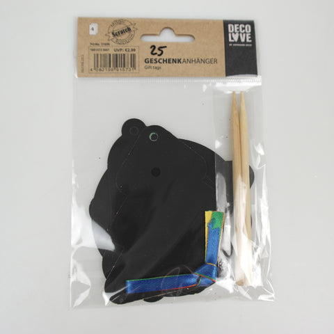 Gift tag scratch - approx. 12.7 x 17.8 cm - black