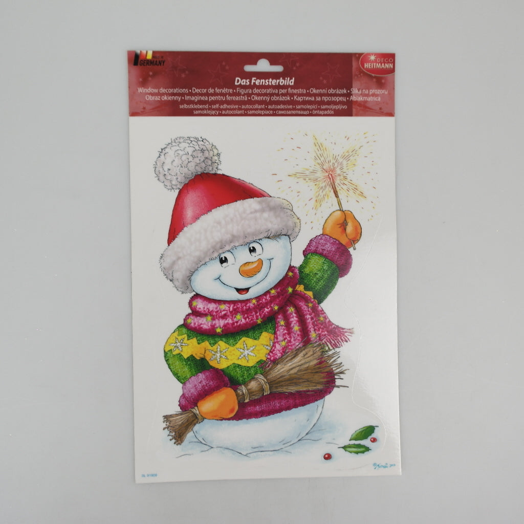 F.-zelfklevende foto - sneeuwman met ster - 21 x 33,5 cm c/Alex