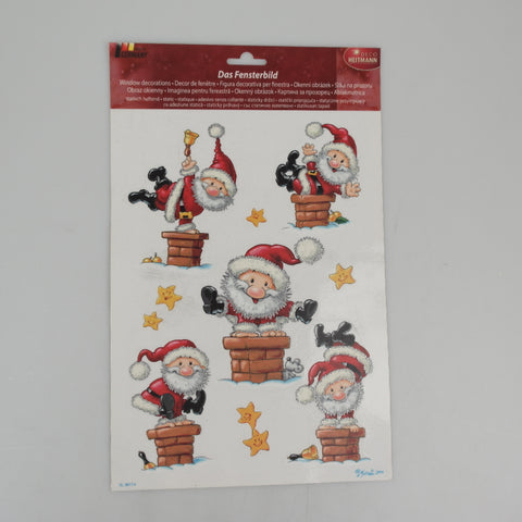F. adhesive picture - Santa Claus in the fireplace - 21 x 33.5 cm with mica