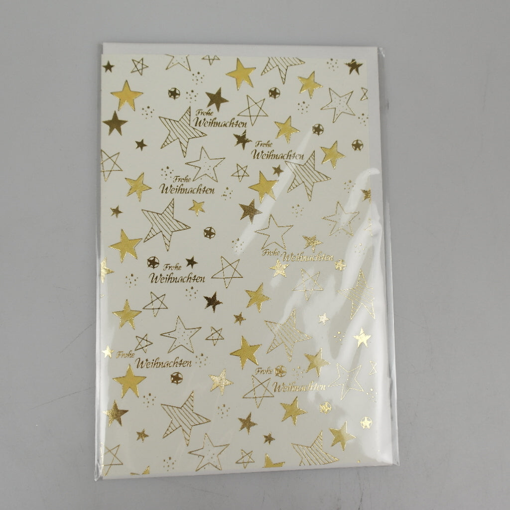 Christmas card - 11,50x17,50 cm - golden stars
