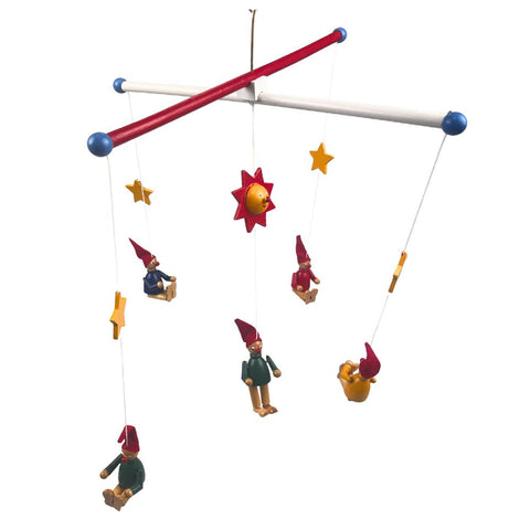 Houten Babymobiel – Dwergen & Zon – 34 cm