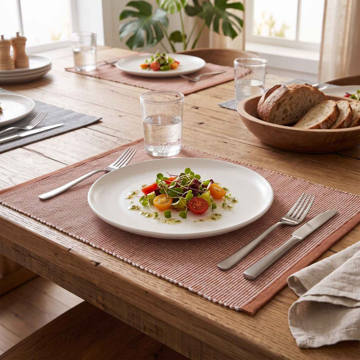 Blokker - Placemat Como - 30x45 cm - 2 stuks - Terra