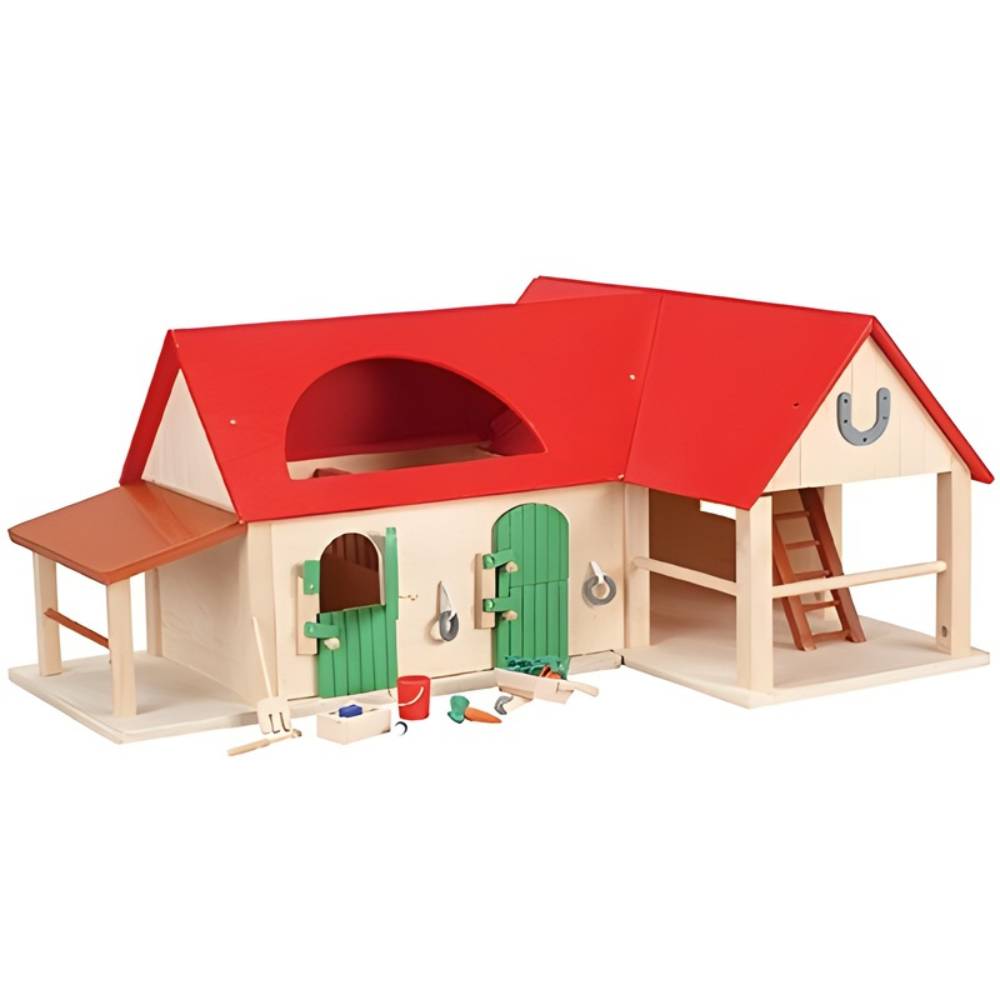 Play set - Farmhouse with barn - 68x20x36cm