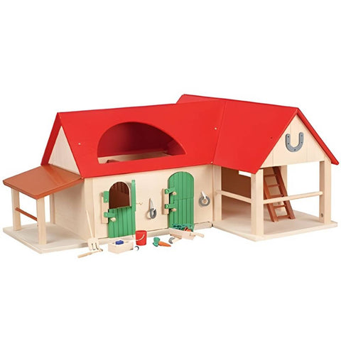 Speelhout - Boerderij met stal - 68x20x36cm