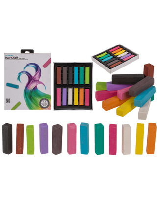 Haarkrijt, ca. 4 cm, assortiment van 12 kleuren 1