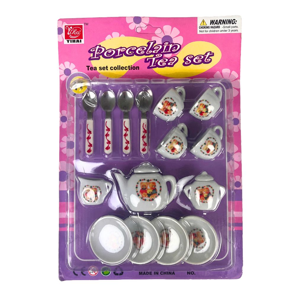 Yihai - Porseleinen kinderthee servies beer - 15 stuks