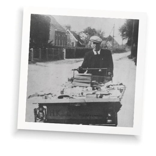 Großvater Kooistra mit dem Lastenrad, 1930er-Jahre