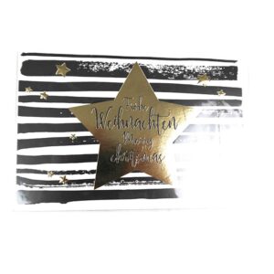 Christmas card - 11,50x17,50 cm - black/white/gold