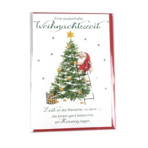 Christmas card - 11,50x17,50 cm - santa/tree