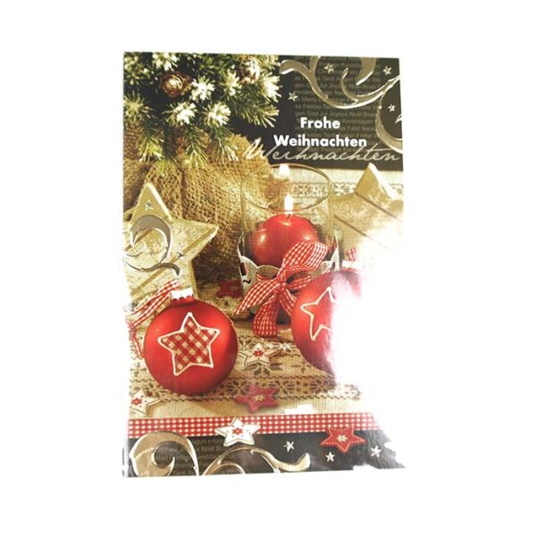 Weihnachtskarte - 11,50x17,50 cm - rot/gold/schwarz