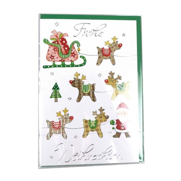 Christmas card - 11,50x17,50 cm - reindeer colourfull