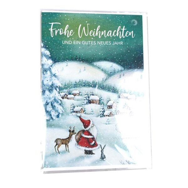 Christmas card - 11,50x17,50 cm - santa with rabbit
